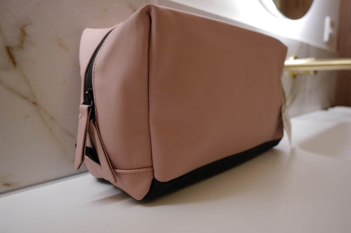 Luxe Toilettas (mat zwart/stone/roze)