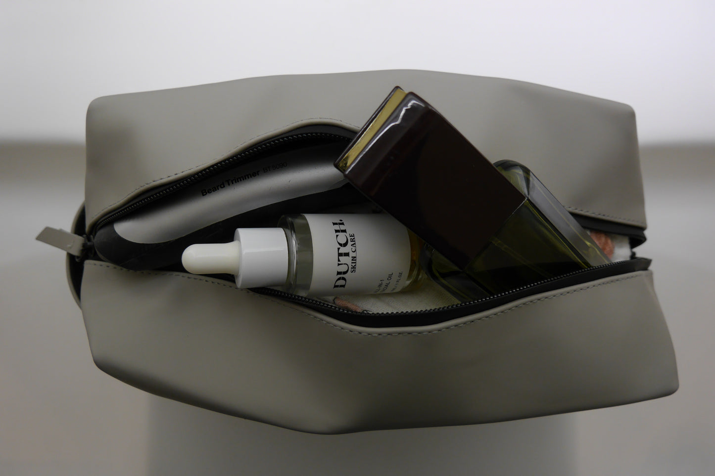 Luxe Toilettas (mat zwart/stone/roze)