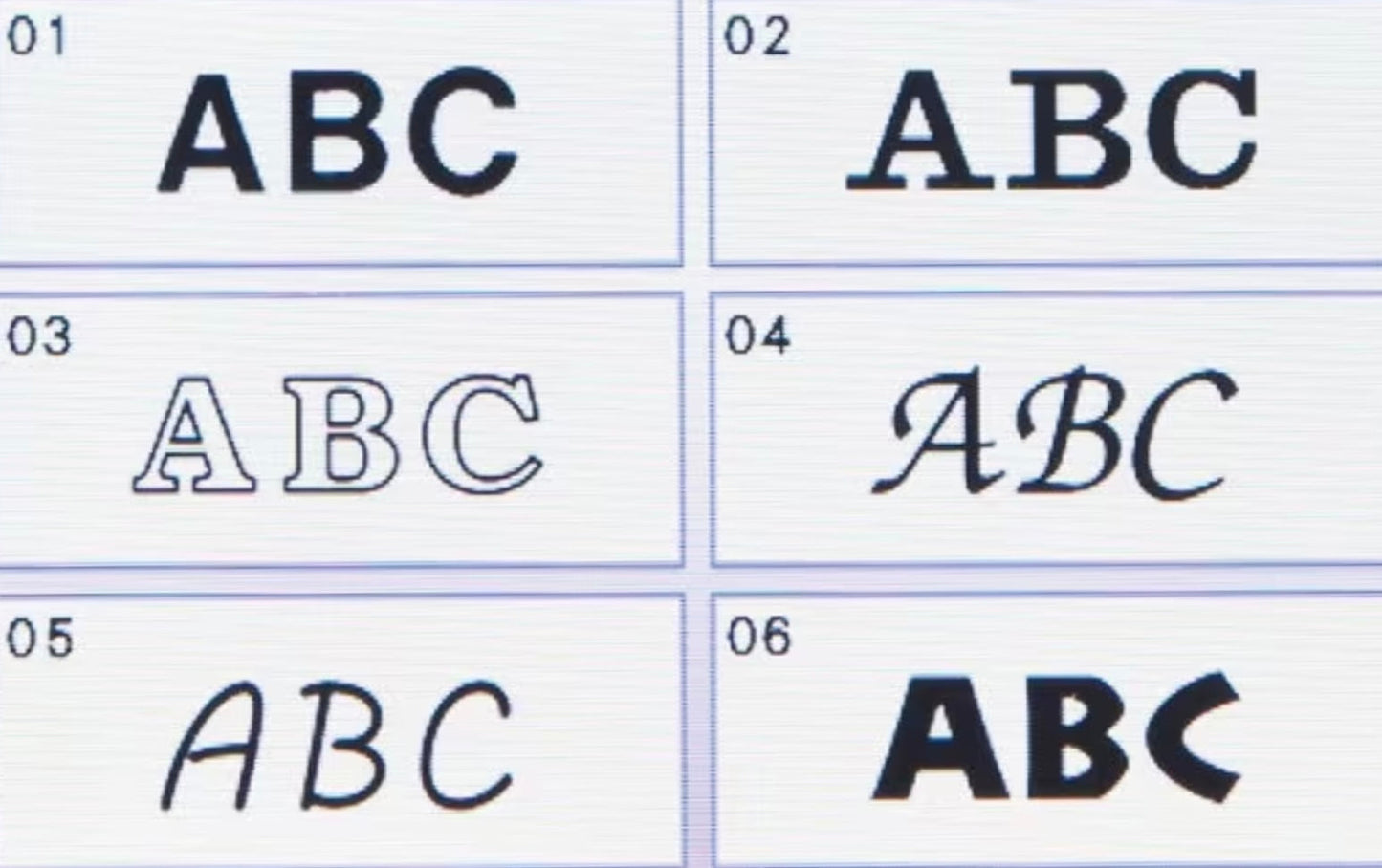 Lettertype voor op make-up tasje