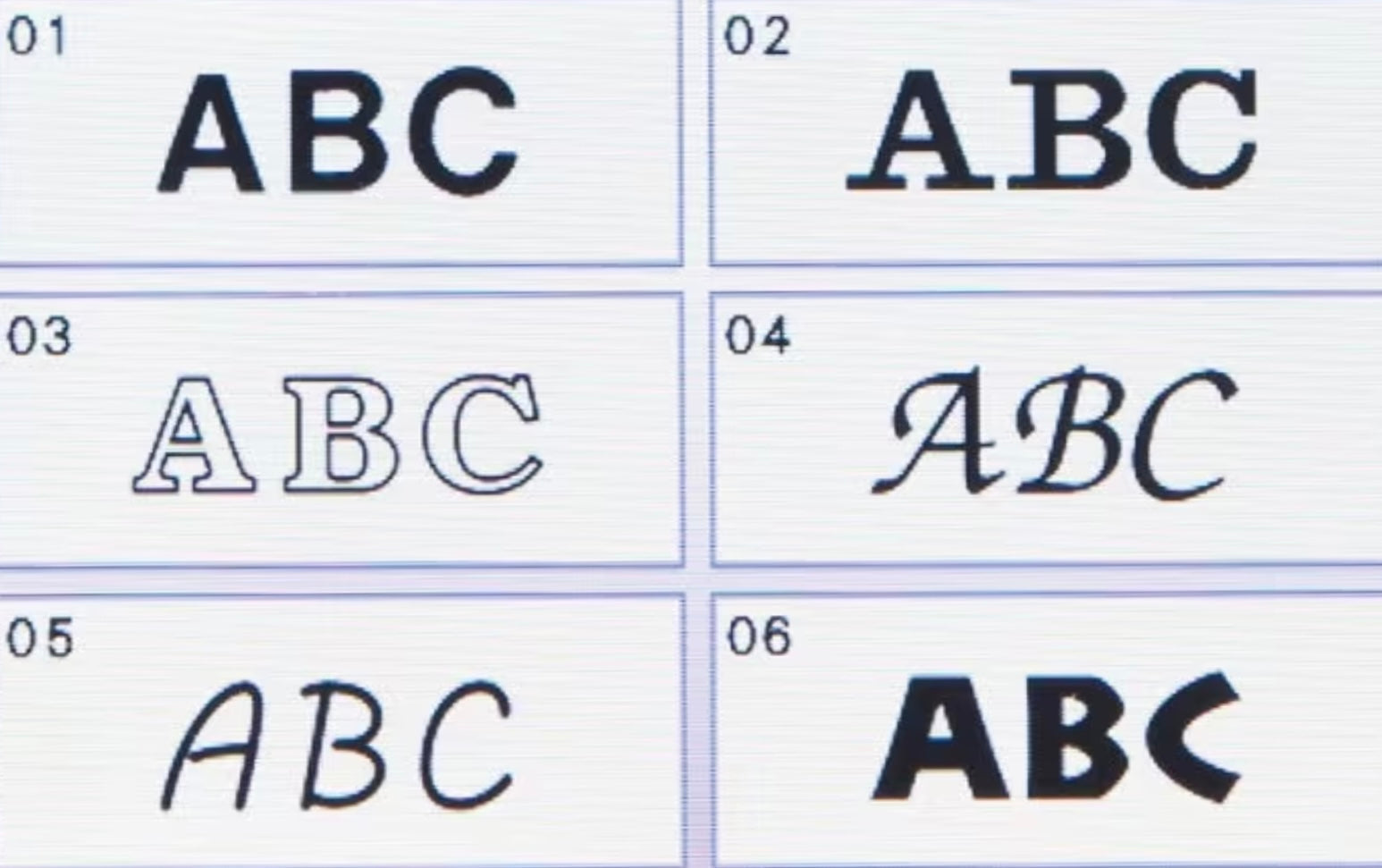 Lettertype voor op make-up tasje