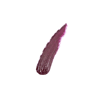 Swatch of liquid lipstick color purple (Deeply) of the brand DUTCH. Cosmetx.